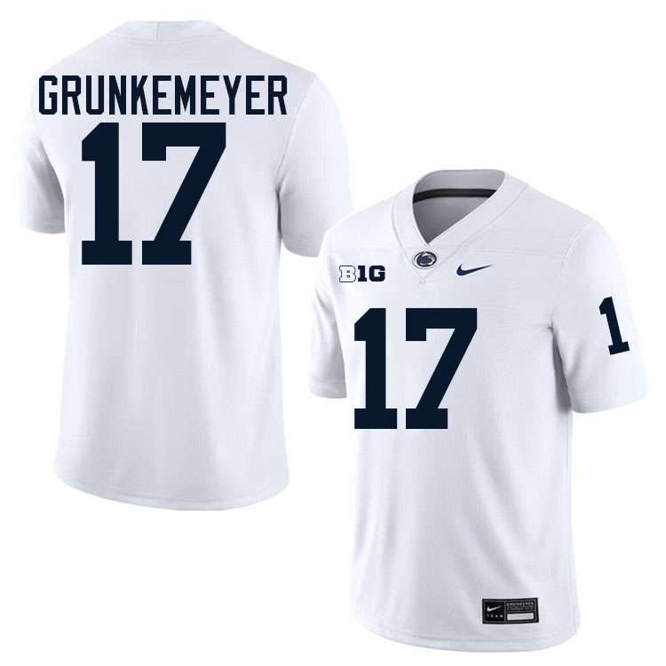 Ethan Grunkemeyer Penn State Jersey,PSU Nittany Lions #17 Ethan Grunkemeyer Football Uniforms-White